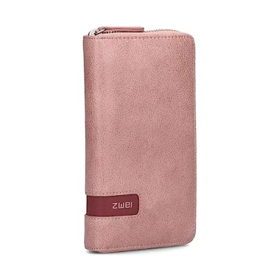 Afbeelding van Zwei Mademoiselle.M MW2 Portemonnee voor dames, 20 x 11 cm, hoogwaardig, zacht kunstleer, 15 kaartvakken, muntvak, zichtvak identiteitskaarten, ritssluiting rondom, roze (blush), 11x20x3cm,