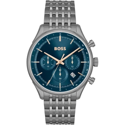 Afbeelding van BOSS Gregor Chronograaf grau blau, Heren, Maat: One Size, blau