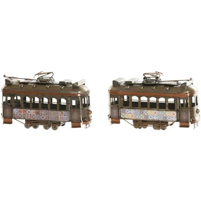 Afbeelding van Decoratieve figuren Home ESPRIT Gouden Zilverkleurig Trein Vintage 20 x 7 12 cm