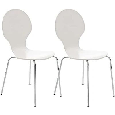 Afbeelding van CLP Diego Set van 2 stapelstoelen wit