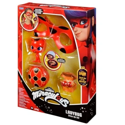 Afbeelding van Bandai Miraculous Ladybug Transformatieset kostuum masker, Yoyo, Tikki Kwami oorbellen en accessoires Speelgoed voor kinderen vanaf 4 jaar P50604