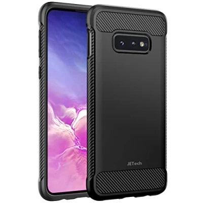 Afbeelding van JETech Slank Hoesje Compatibel met Samsung Galaxy S10e, Slanke Case Schokabsorptie en Koolstofvezel Ontwerp (Zwart)