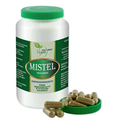 Afbeelding van VITA IDEAL Vegan® Maretak kruid 180 capsules Viscum album Maretakkruid dagelijkse portie 800 mg, poeder natuurlijk zonder additieven, origineel van Vitaideal.
