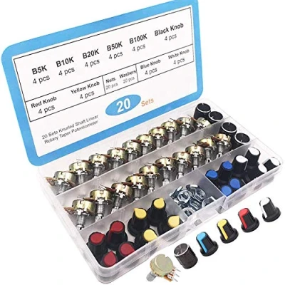 Afbeelding van RUNCCI YUN 20 stuks enkele potentiometer 3PIN draaipotentiometer terminal lineair 5 types voor Raspberry (B5K B10K B20K B50K B100K)