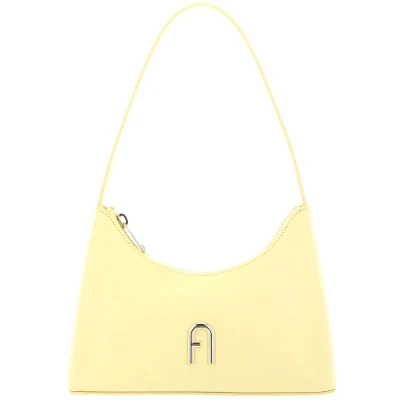Afbeelding van FURLA Leren Schoudertas Avondtas Diamante Mini Shoulder Bag Freesia Lichtgeel