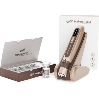 Afbeelding van Hairgenetix haar mesotherapie kit Meso pen &amp; serum (5 flesjes)