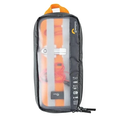 Afbeelding van Lowepro GearUp Pouch Medium, Travel Essentials Case, reistas voor pc kabels, adapters, accu&#039;s, opladers en USB sticks, laptopaccessoiretas, gemaakt van gerecycled materiaal, grijs