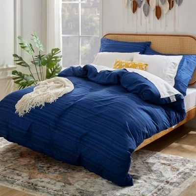 Afbeelding van Sonive Calvin Beddengoedset, microvezel, 135 x 200 cm, 80 cm 1, koningsblauwe strepen