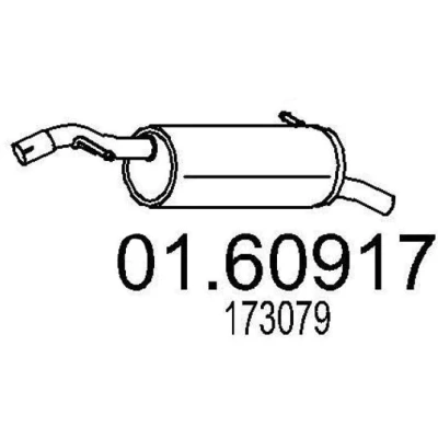 Afbeelding van MTS 01.60917 Einddemper 990mm PEUGEOT: 207 Hatchback 1.6 16V 2006 2013