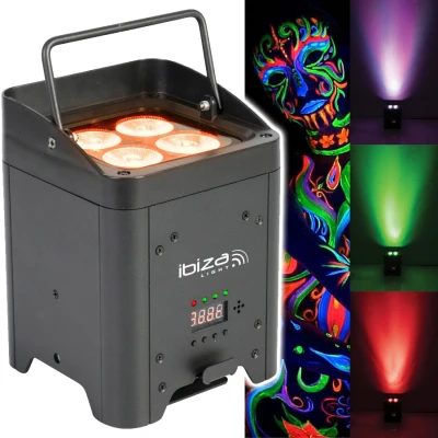 Afbeelding van Ibiza Light Box Hex4 RGBWA UV Par projector 4x12W
