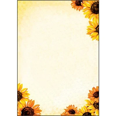 Afbeelding van SIGEL DP129 Motiefpapier, briefpapier met zonnebloemen, 90 g, A4, 50 vellen
