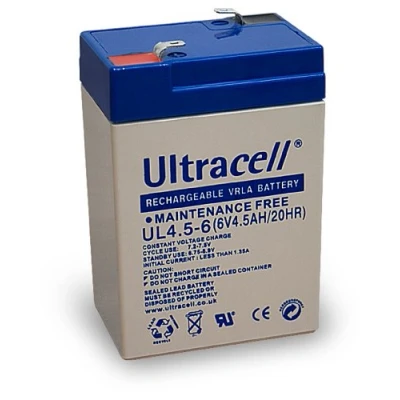 Afbeelding van Wentronic lood accu (Ultracell) 6 V, 4,5 Ah (Faston 187 4,8 mm)