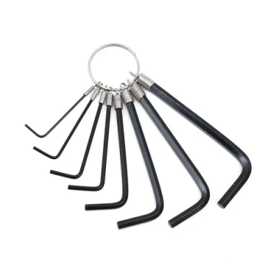 Afbeelding van 8 Stks/set Zeskant Hex Inbus Sleutelhanger Set Wrench Schroevendraaier Tool Kit, Fiets Reparatie Tool, L Vorm, Maten: 1.5mm, 2mm, 2.5mm, 3mm, 3.5mm, 4mm, 5mm, 6mm (zwart)