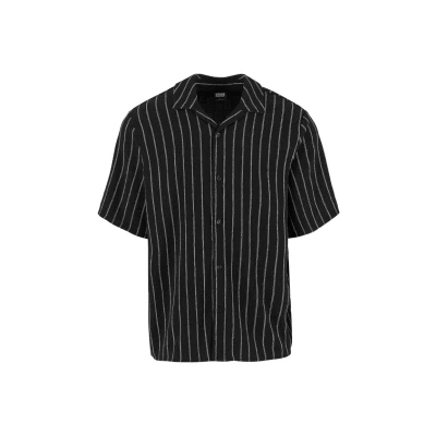 Afbeelding van Urban Classics Overhemd, Heren, Maat: Small, Black offwhite