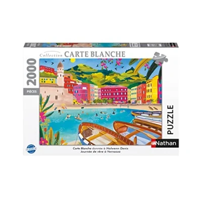 Afbeelding van Nathan puzzel 2000 stukjes Droomdag in Vernazza Nolwenn Denis Volwassenen en kinderen vanaf 14 jaar Hoogwaardige Collectie Carte Blanche 87362