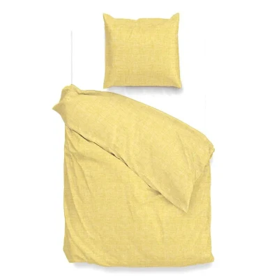 Afbeelding van Dekbedovertrek Zo! Home Lino Aspen Yellow Katoen 140 x 200 / 220 cm 1 Persoons