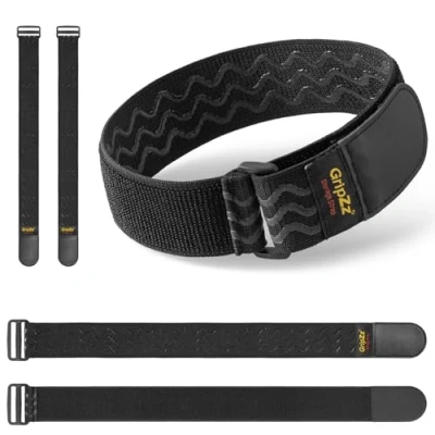 Afbeelding van GripZz Riembanden, elastische riemen met klittenbandsluitingen, 61 cm x 5 (5 stuks), klittenband gesp voor het organiseren van je verlengkabels, slangen, fiets, werkplaats, garage