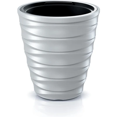 Afbeelding van Prosperplast Plantenpot/bloempot Design Waves buiten/binnen kunststof wit 30 x cm Plantenpotten