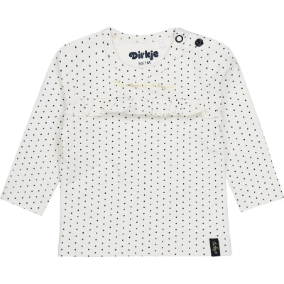 Afbeelding van Dirkje baby longsleeve met biologisch katoen wit/blauw