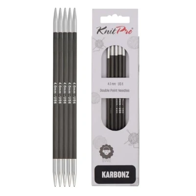 Afbeelding van KnitPro Karbonz 15 cm sokkennaalden 4.0 mm