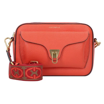 Afbeelding van COCCINELLE Leren Schoudertas Beat Soft Ribb Crossbody Bag Grained Leather Gazpacho Oranje