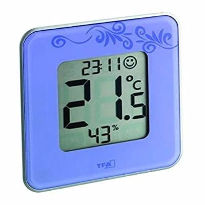 Afbeelding van TFA Dostmann 30.5021 &quot;Style&quot; digitale thermo hygrometer lila mit Ornament
