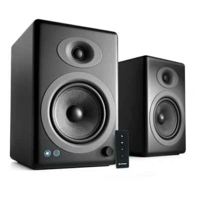 Afbeelding van Audioengine A2 HD Draadloze Luidsprekers met Bluetooth 60W Powered Computer Speakers voor Desktop Monitor en Home Music System aptX Bluetooth, AUX, USB, RCA, 24 bit DAC (Zwart, Paar)