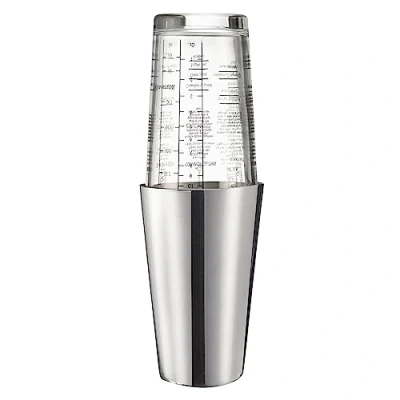 Afbeelding van Boston Shaker Boogie Cocktail met schaal, professionele cocktailmixer, baraccessoires, incl. recepten voor het mixen van margarita en meer, roestvrij staal, 350 ml