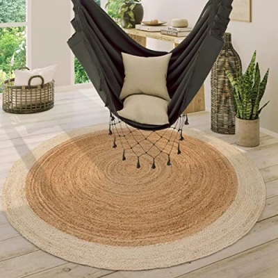 Afbeelding van Paco Home vloerkleed Viborg 594 Jute, modern, boho, etno, met de hand gemaakt van natuurmateriaal