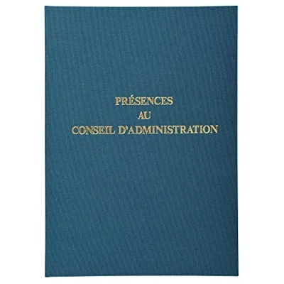 Afbeelding van Exacompta Ref. 71E 1 juridisch register PRESENCES IN ADMINISTRATT afmetingen 29,7 x 21 cm formaat A4 100 genummerde pagina&#039;s hardcover met blauw canvas