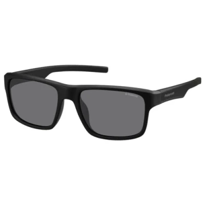 Afbeelding van Polaroid rechthoekheren Zwart grijze gepolariseerde zonnebril Sunglasses