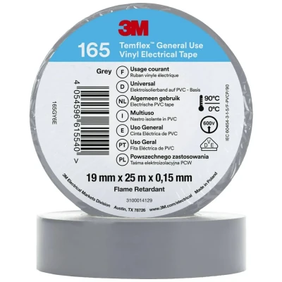 Afbeelding van 3M Temflex™ 165 165GY6E Isolatietape Temflex Grijs (l x b) 25 m 19 mm 1 stuk(s)