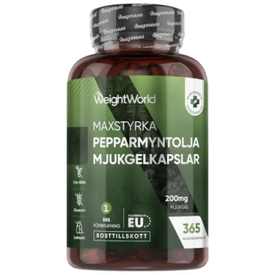 Afbeelding van maxmedix Pepermuntolie capsules 200 mg pure pepermunt olie per portie 365 softgels voor 1 jaar voorraad