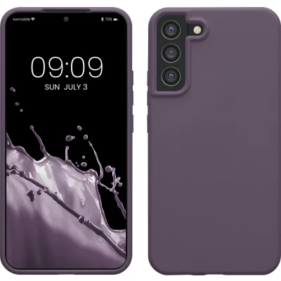 Afbeelding van kwmobile telefoonhoesje geschikt voor Samsung Galaxy S22 Plus Hoesje met siliconen coating Smartphone case in Bleke iris