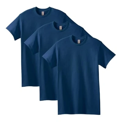 Afbeelding van Gildan heren T shirt van zwaar katoen, stijl G5000, (Pack 3), Marine, XL