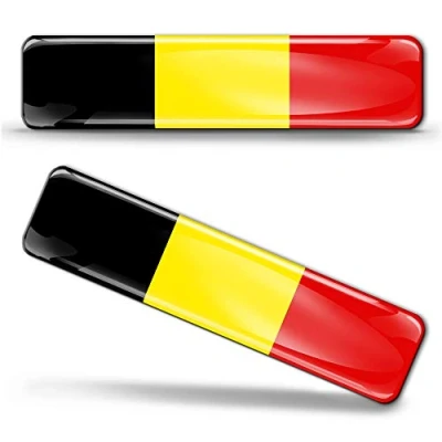 Afbeelding van 2 x sticker 3D gel siliconen stickers België vlag autosticker F