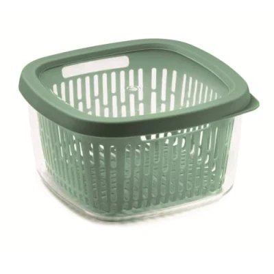 Afbeelding van Snips Aromabescherming 1,50 l vierkante voedselcontainer binnenrooster luchtdichte sluiting kleur groen 17,5 x 10 cm Made in Italy BPA vrij