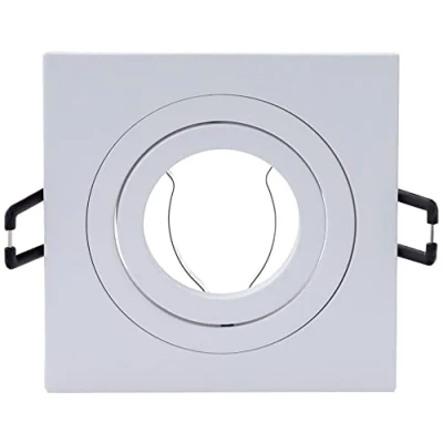 Afbeelding van Wonderlamp W E000004 Classic set met vierkante inbouwspot, fitting inclusief: GU10, 9 x 2,5 cm, wit