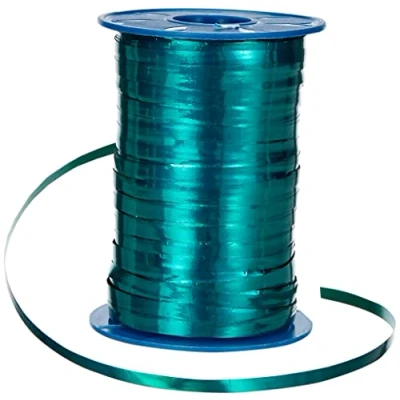 Afbeelding van PRÄSENT C.E. Pattberg Mexico Cadeaulint metallic dennengroen, 400 m lint voor het inpakken van geschenken, 5 mm breed, accessoires decoreren en knutselen, decoratielint, gelegenheid