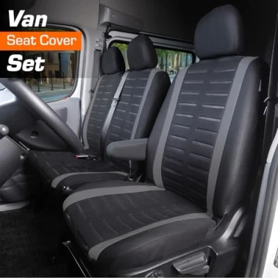 Afbeelding van Upgrade4cars Stoelhoezen Transporter Universeel Zwart Grijs Vrachtwagen voor voorstoelen Autoaccessoires Binnen