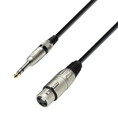 Afbeelding van Adam Hall Cables K3BFV1000 Microfoonkabel XLR vrouwelijk naar 6,3 mm jack stereo 10 m