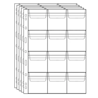 Afbeelding van Uncle Paul Munt Verzamelen Pagina&#039;s 5 Vellen 12 Zakken Standaard 9Hole Coin Pocket Inserts Mouwen voor Munten CS03512