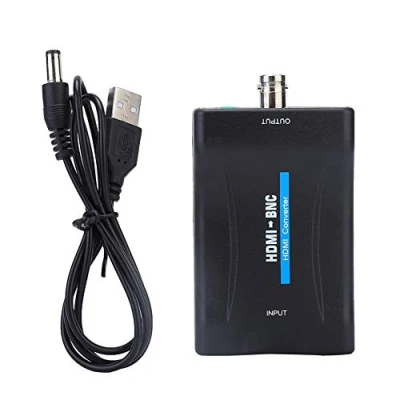 Afbeelding van ASHATA HDMI naar BNC adapter, composiet videoadapter en 3,5 mm 480i 576i audio signaal converter ondersteunt NTSC/PAL, milieuvriendelijk