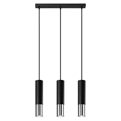Afbeelding van SOLLUX lighting Loopez 3P spots, plafondlamp, cilindrische lampenkap + combinatie van 2 metalen, GU10, vervangbaar, 3 x 40