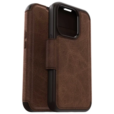 Afbeelding van Otterbox Strada Apple iPhone 15 Pro Book Case Leer Bruin Met MagSafe