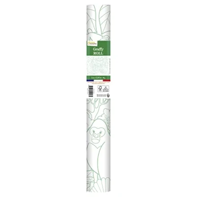 Afbeelding van Avenue Mandarine GY127C Een rol papier Graffy Roll voorbedrukt 5 m x 35 cm (50 Ticino 10 keer herhaald) vanaf 4 jaar JUNGLE