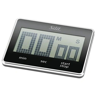 Afbeelding van Silit Attimo digitale wekker, 9 x 7 cm, keukenwekker, countdown, timer, eierwekker, kunststof, zwart