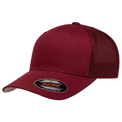 Afbeelding van Flexfit Trucker Mesh Fitted Cap sluiting voor heren, cranberry, Eén maat