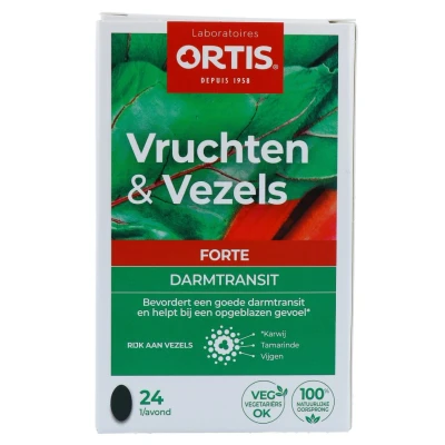 Afbeelding van 20% korting Ortis Vruchten &amp; Vezels Forte Darmtransit (24 Tabletten)