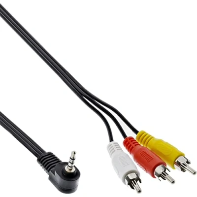 Afbeelding van InLine 89600 Audio/videokabel, 3,5 mm, 4 polige stekker naar 3 x RCA voor digitale camcorder, 1,5 m